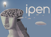IPEN event logo with statue, lightbulb, AI, Open Brain