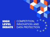 Event illustration with colourful blocks and title with eu stars