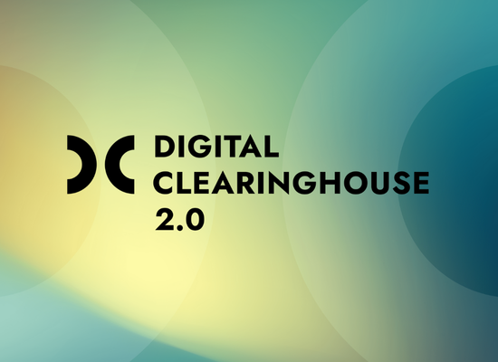 Digital Clearinghouse 2.0 logo on yellow and blue background