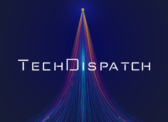 blue background with colors and title of TechDispatch