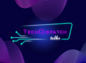 neon logo of techdispatch talks