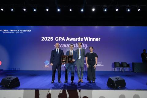 EDPS on stage with the GPA Award