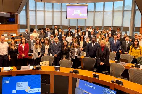 Family picture of the participants of the second AI Act Correspondents Network Meeting