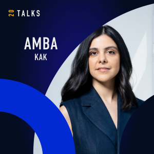 blue background with portrait of Amba Kak
