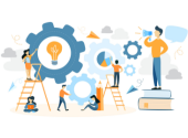 people working