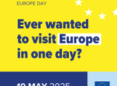 Banner: "Ever wanted to visit Europe in one day?"