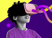 A child wearing AR glasses