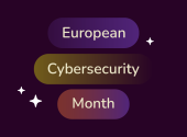 dark purple background with three bubbles containing a title of the campaign