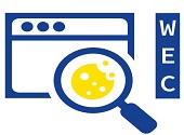 a computer screen with a magnifying glass and the initials of the website evidence collector