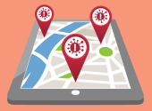 phone with a map on the screen symbolising contact tracing apps